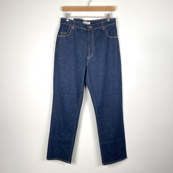 ROLLAβS Original High Rise Straight Jeans Rinse Blue NWT Sz 30 Medium Dark Wash - Picture 4 of 16